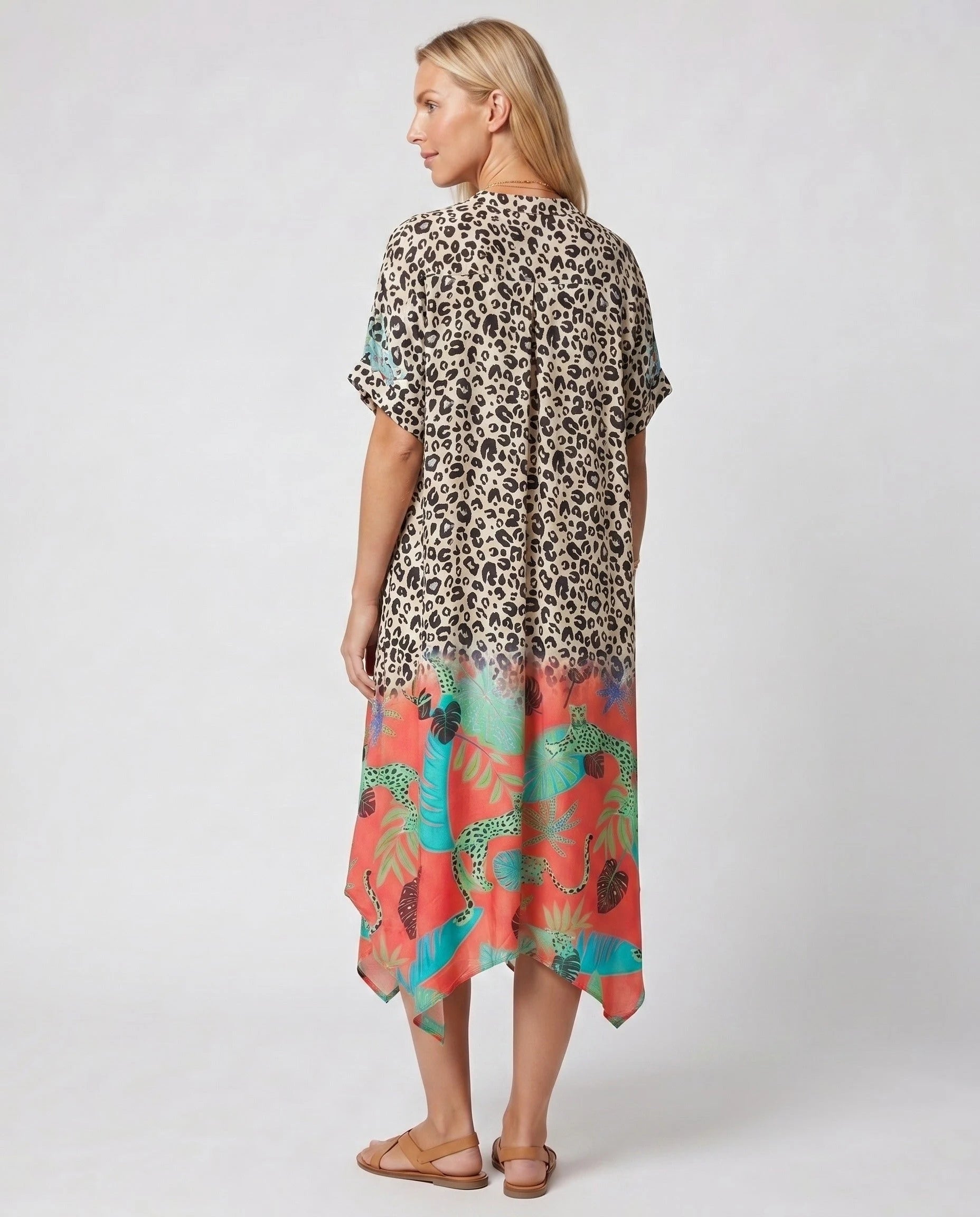 Robe d'été ample à imprimé léopard — Maïa - Léopard Corail