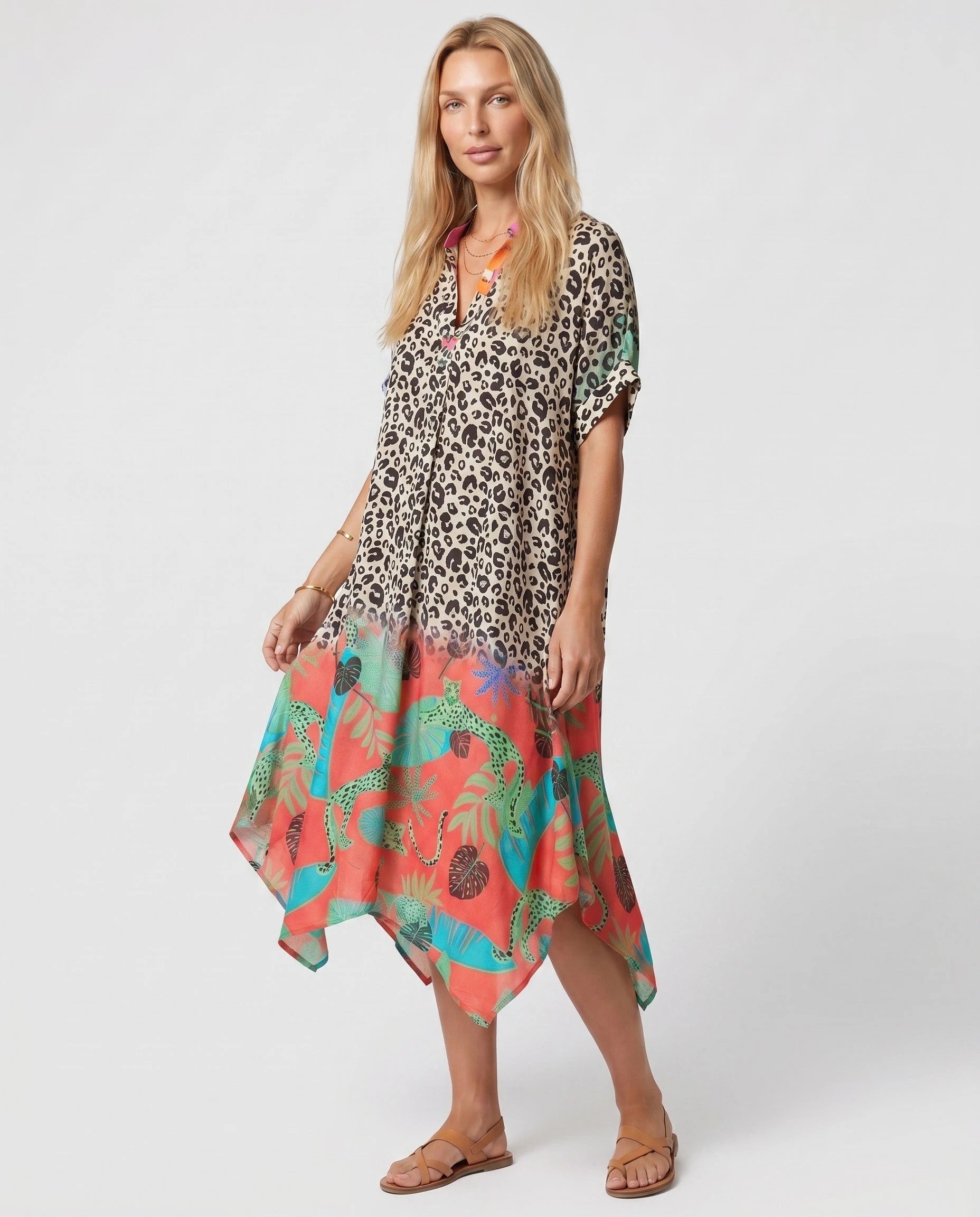 Robe d'été ample à imprimé léopard — Maïa - Léopard Corail