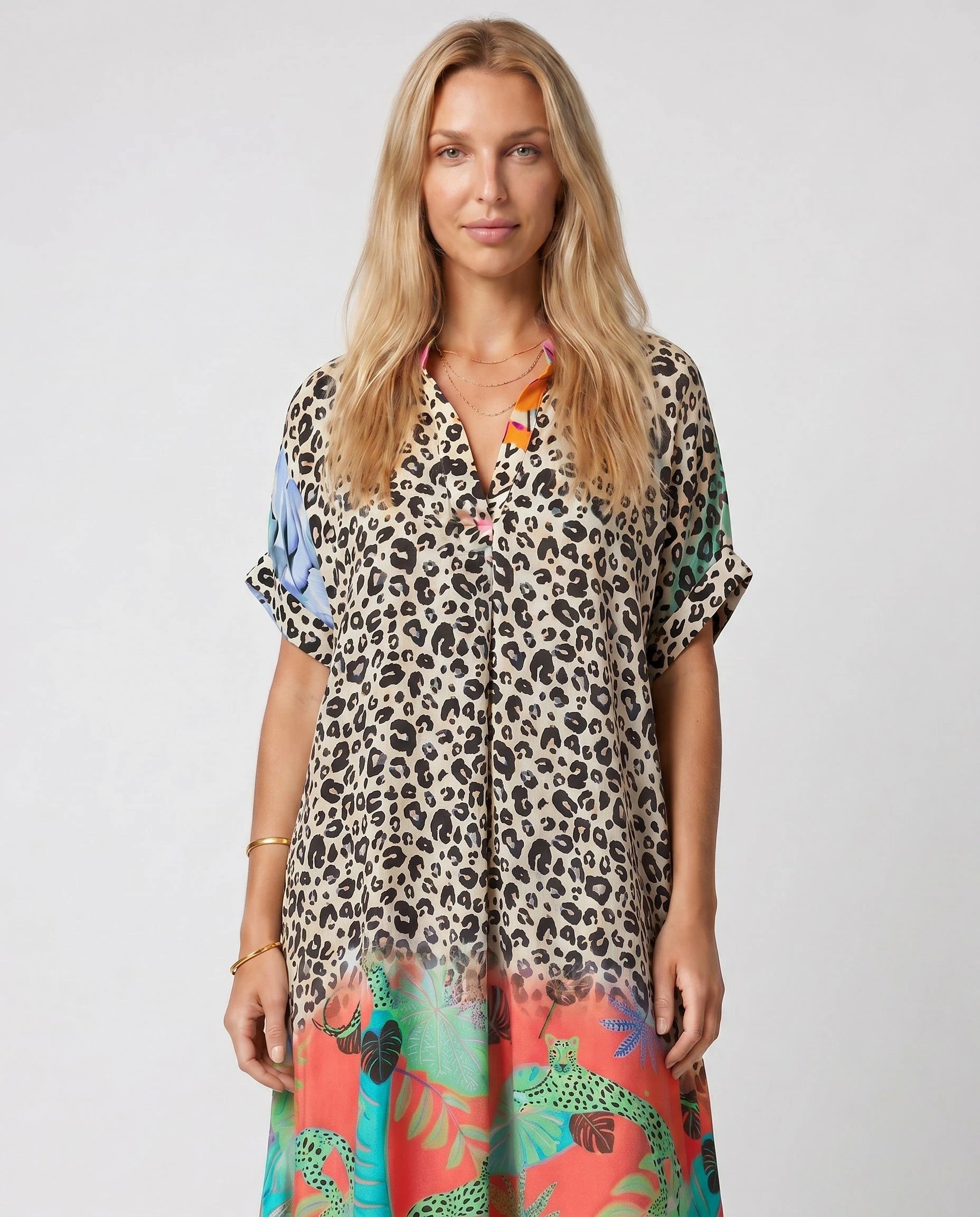 Robe d'été ample à imprimé léopard — Maïa - Léopard Corail