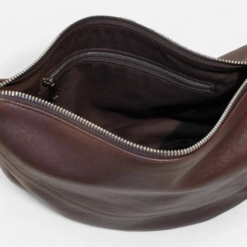 Sac à main banane demi-lune en cuir chic Claudine