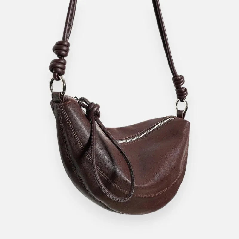 Sac à main banane demi-lune en cuir chic Claudine
