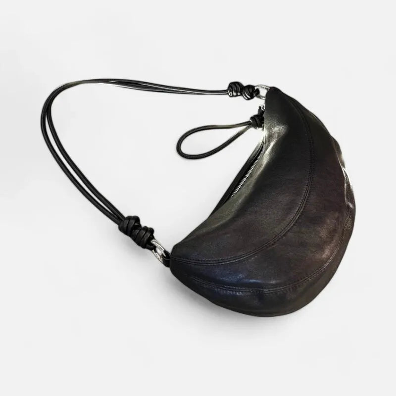 Sac à main banane demi-lune en cuir chic Claudine