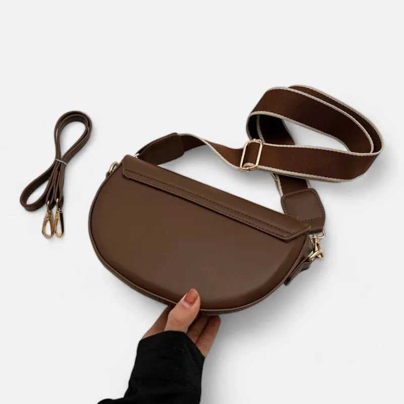 Sac à main banane demi-lune en cuir chic Danièle