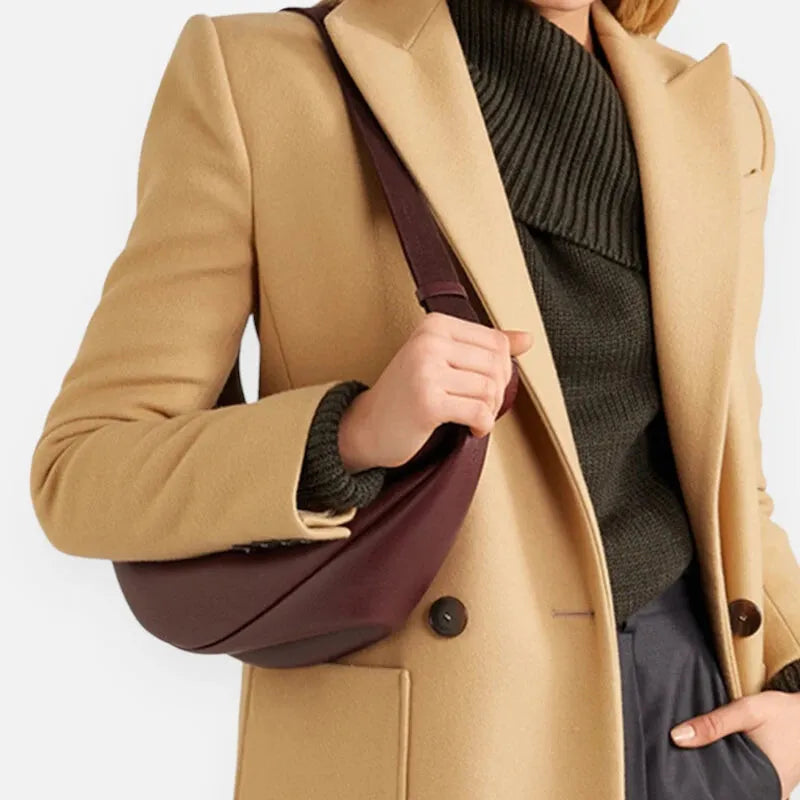 Sac à main banane demi-lune en cuir chic Thérèse