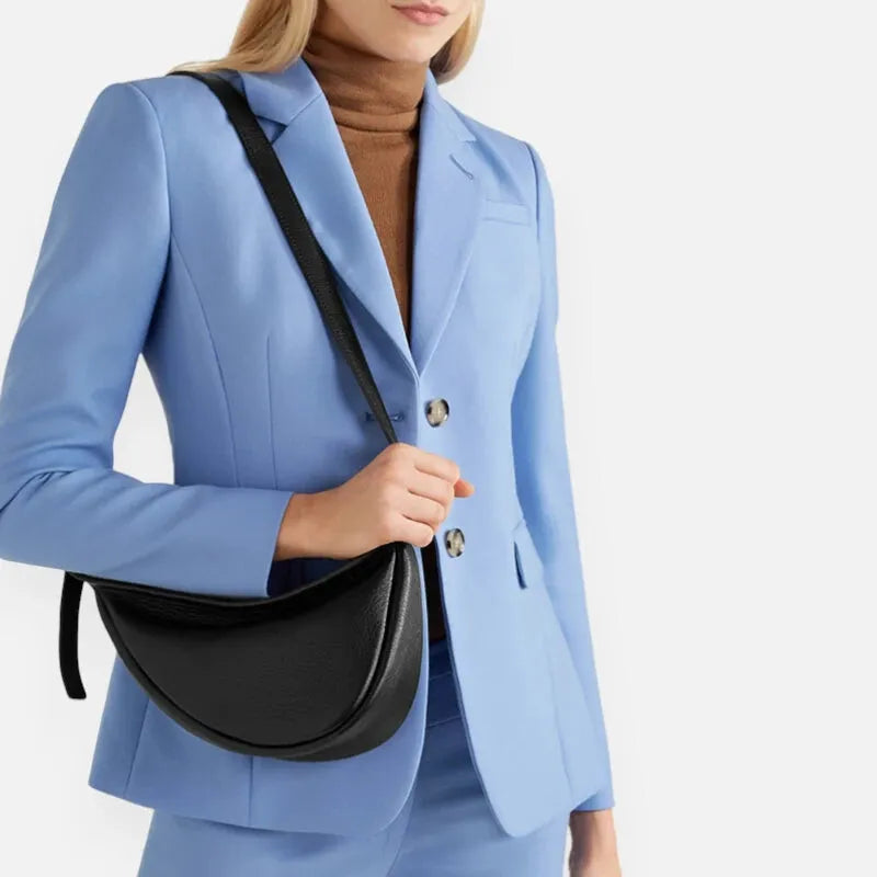 Sac à main banane demi-lune en cuir chic Thérèse