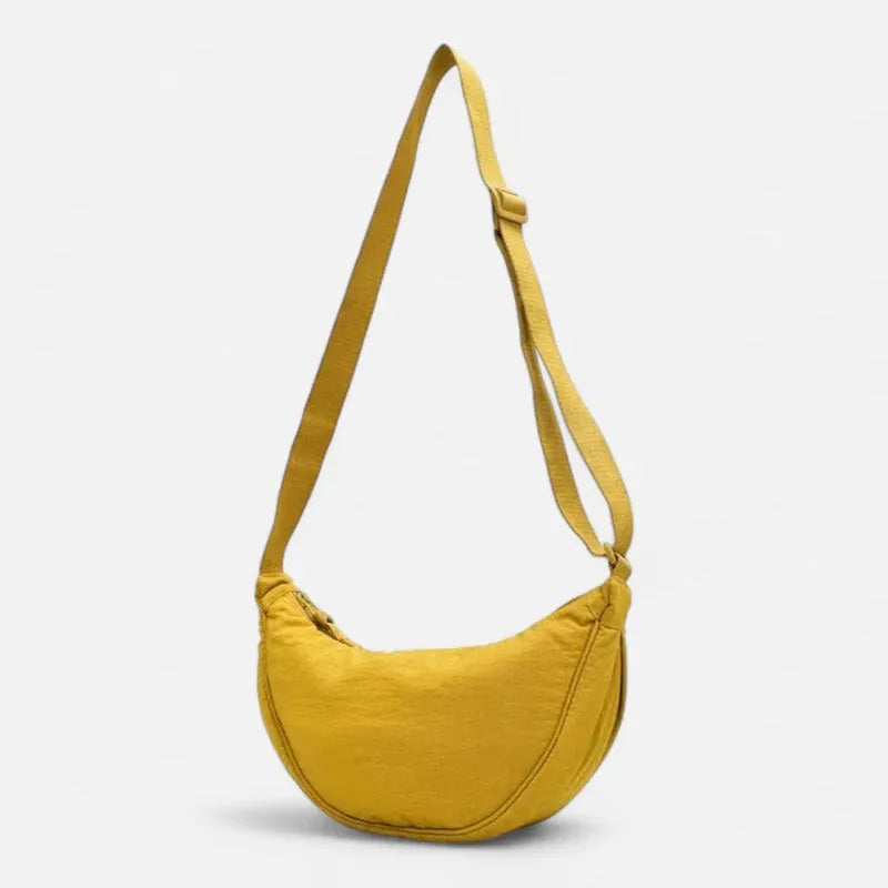 Sac à main banane demi-lune en tissu tendance Émilienne