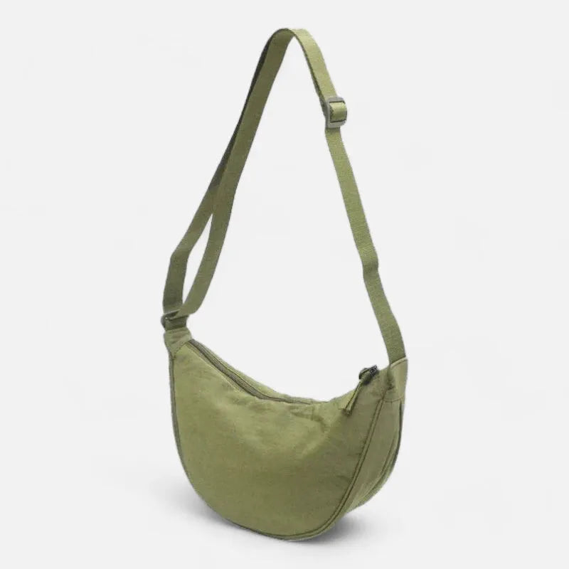 Sac à main banane demi-lune en tissu tendance Émilienne