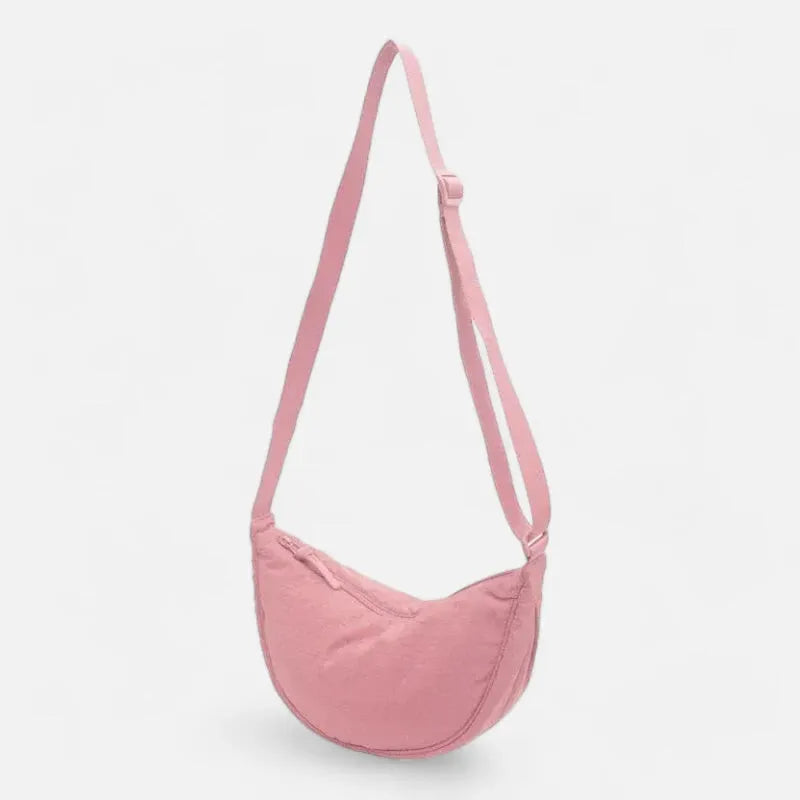 Sac à main banane demi-lune en tissu tendance Émilienne