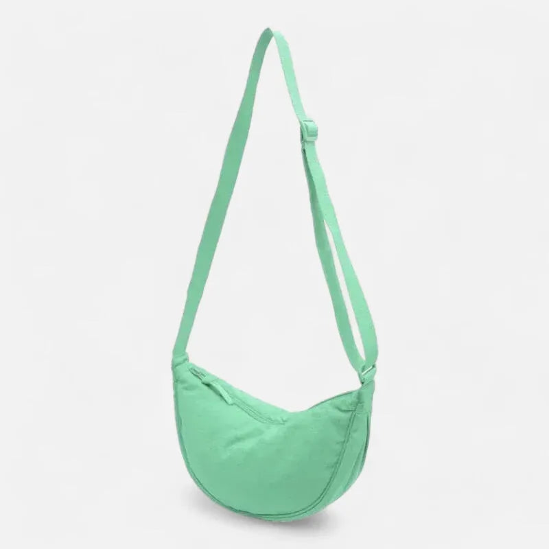 Sac à main banane demi-lune en tissu tendance Émilienne