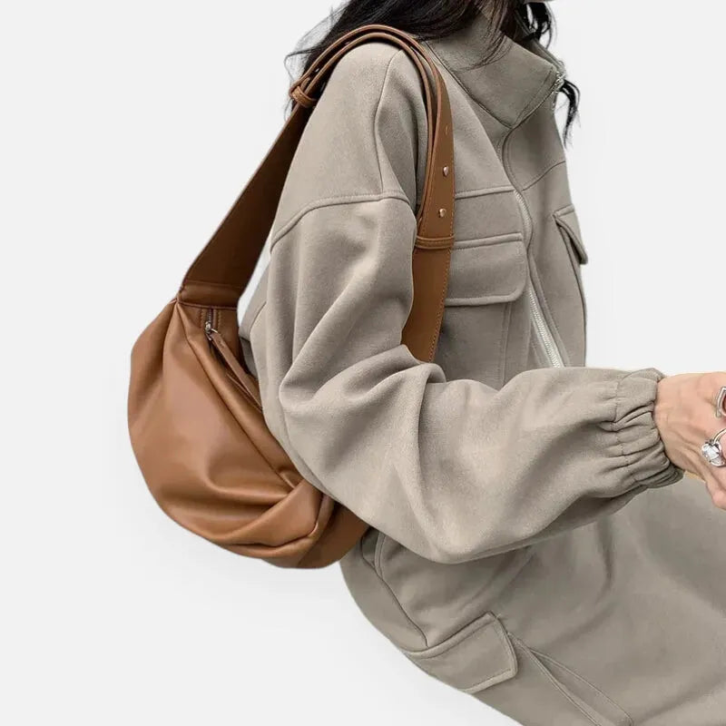 Sac à main banane en cuir chic Bernadette