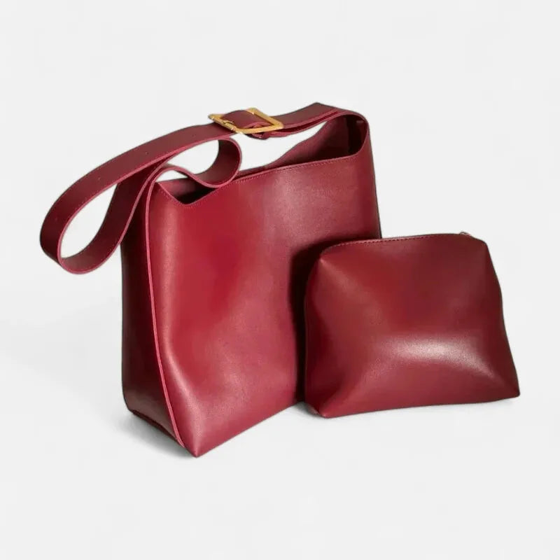 Sac à main bandoulière avec sa pochette assortie Léna