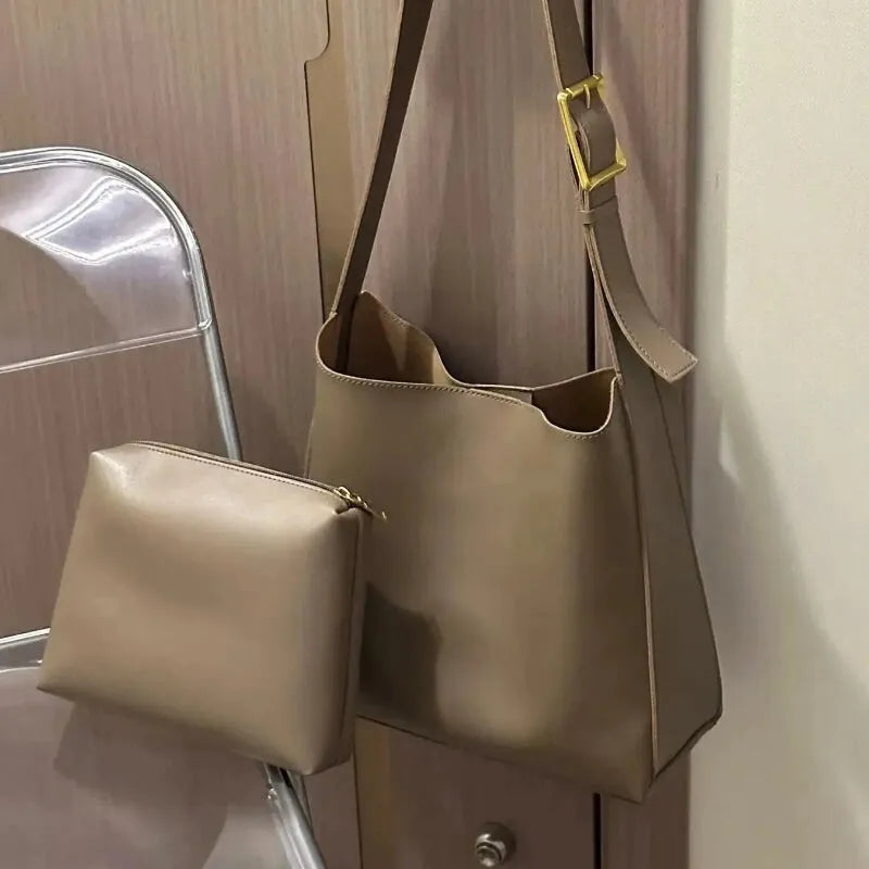 Sac à main bandoulière avec sa pochette assortie Léna