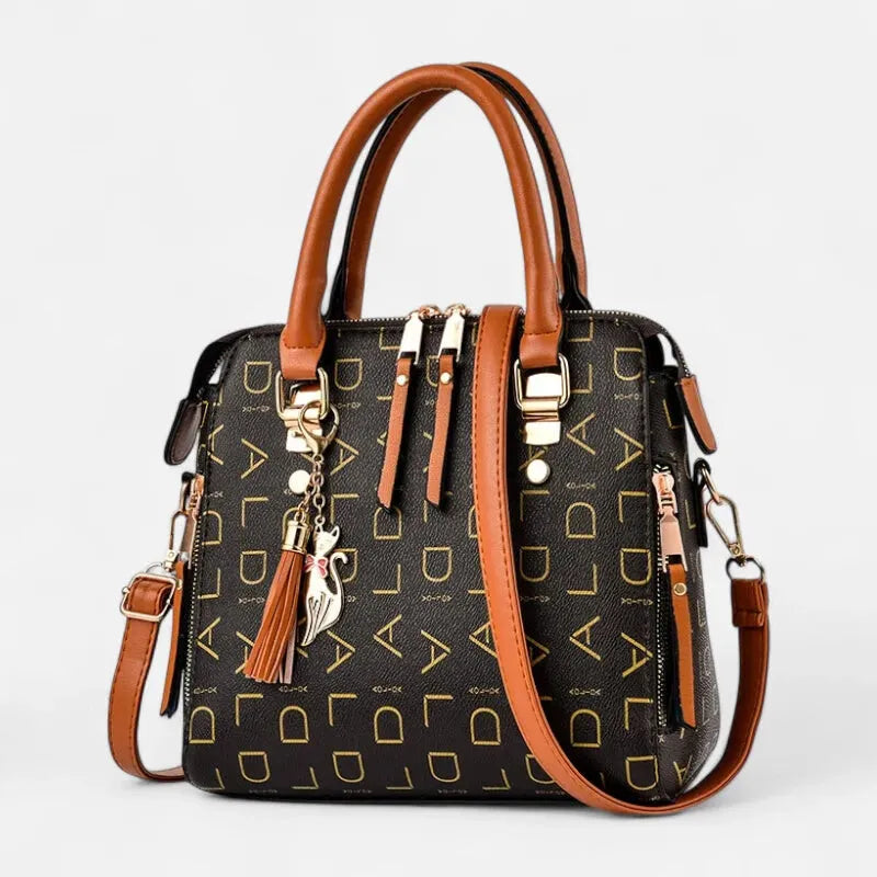 Sac à main bandoulière avec son charms chat doré Émilie