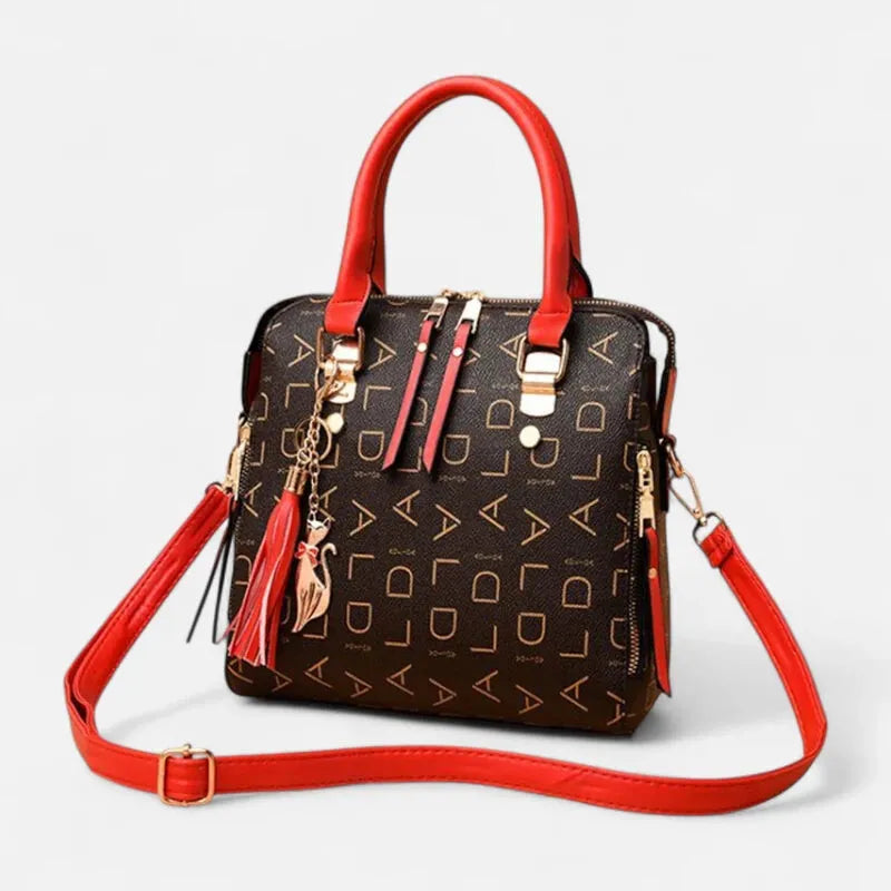 Sac à main bandoulière avec son charms chat doré Émilie