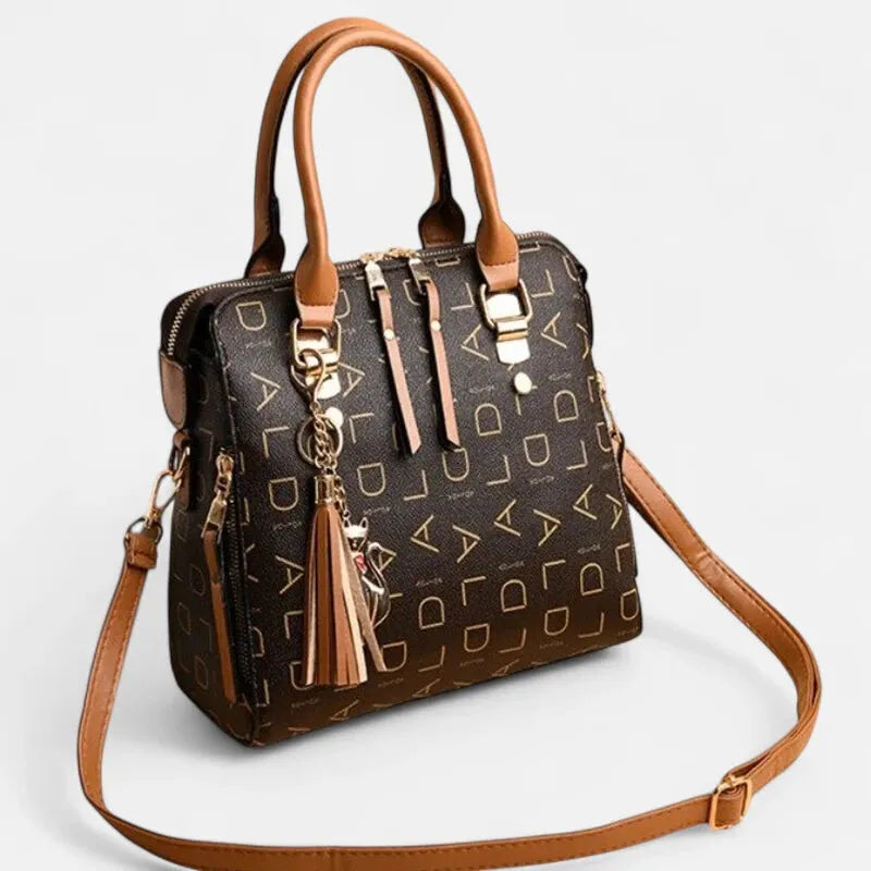 Sac à main bandoulière avec son charms chat doré Émilie