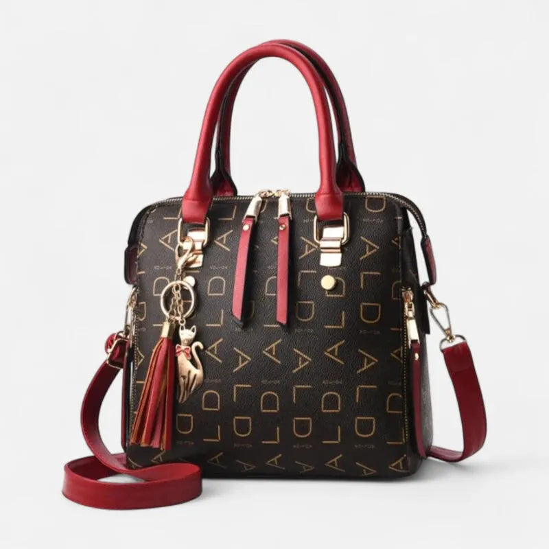 Sac à main bandoulière avec son charms chat doré Émilie