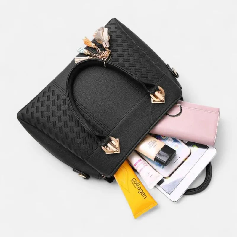 Sac à main bandoulière avec son charms doré assortie Morgane