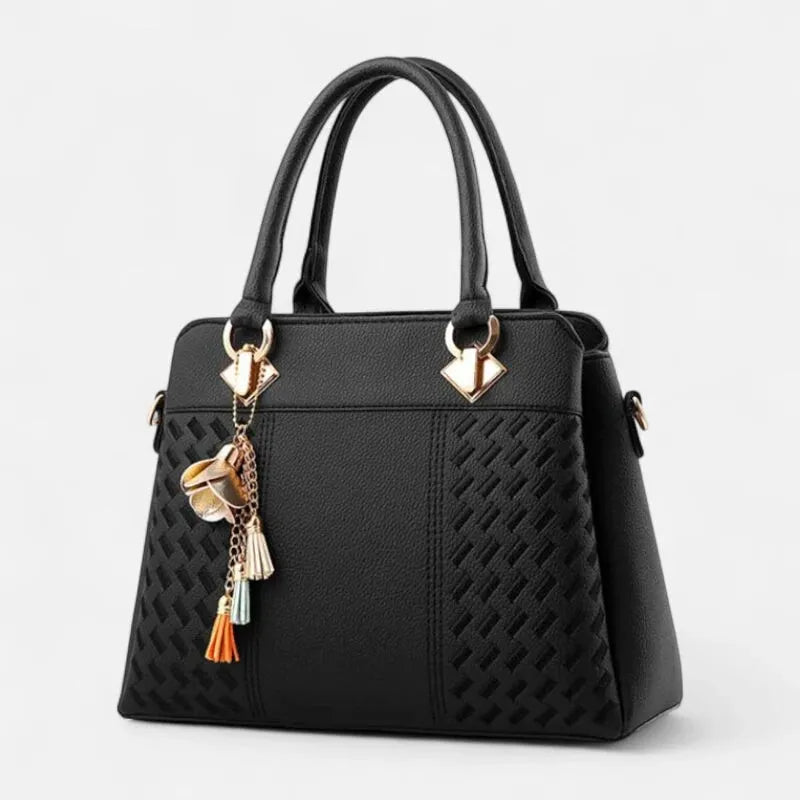 Sac à main bandoulière avec son charms doré assortie Morgane