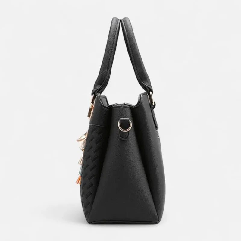 Sac à main bandoulière avec son charms doré assortie Morgane