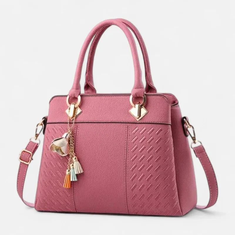 Sac à main bandoulière avec son charms doré assortie Morgane