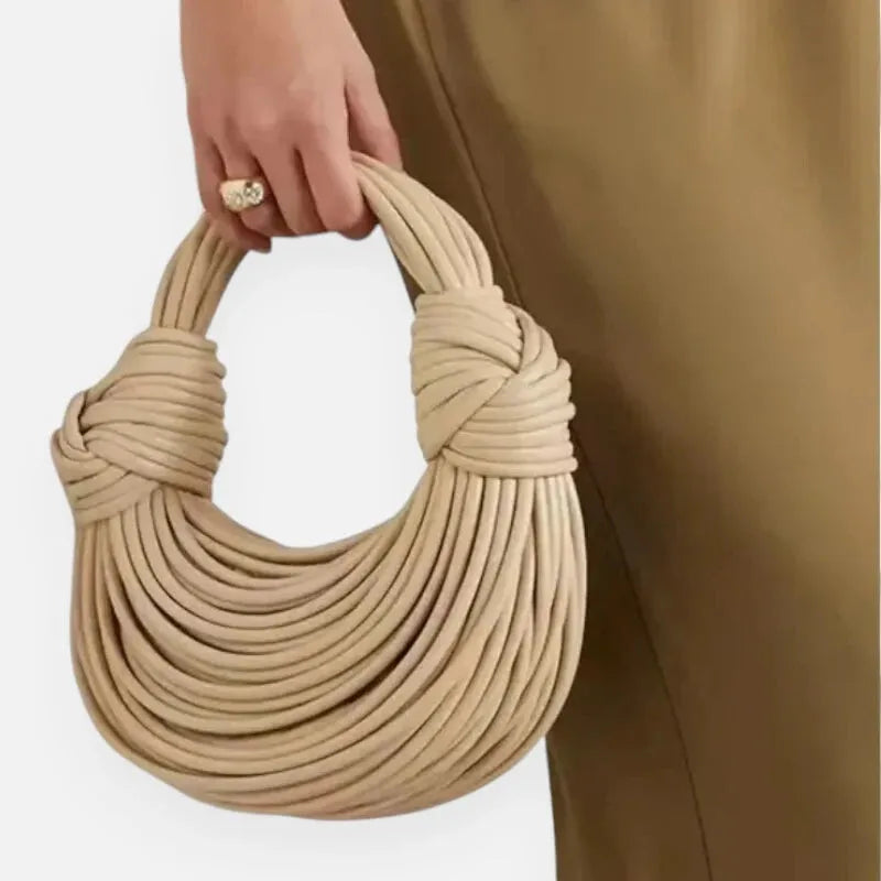 Sac à main bandoulière demi-lune tissé chic Lina