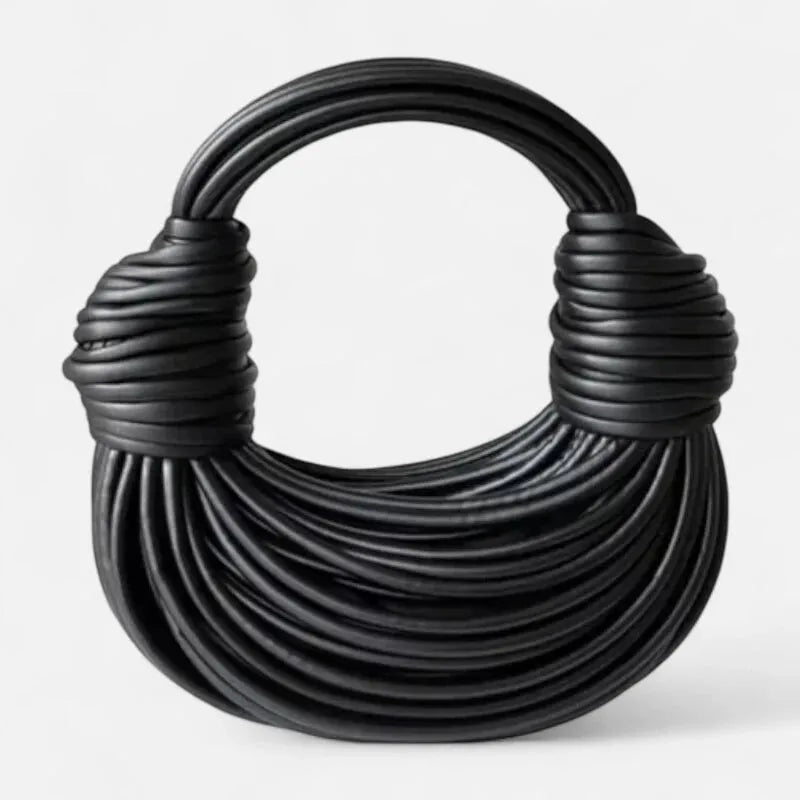 Sac à main bandoulière demi-lune tissé chic Lina