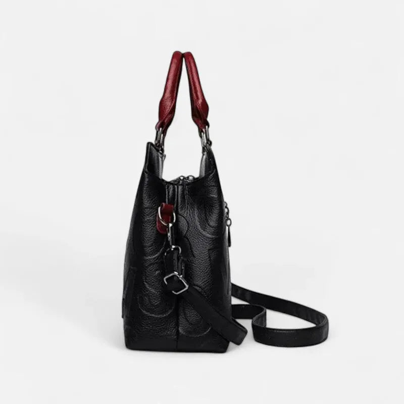 Sac à main bandoulière en relief bicolore Chiara