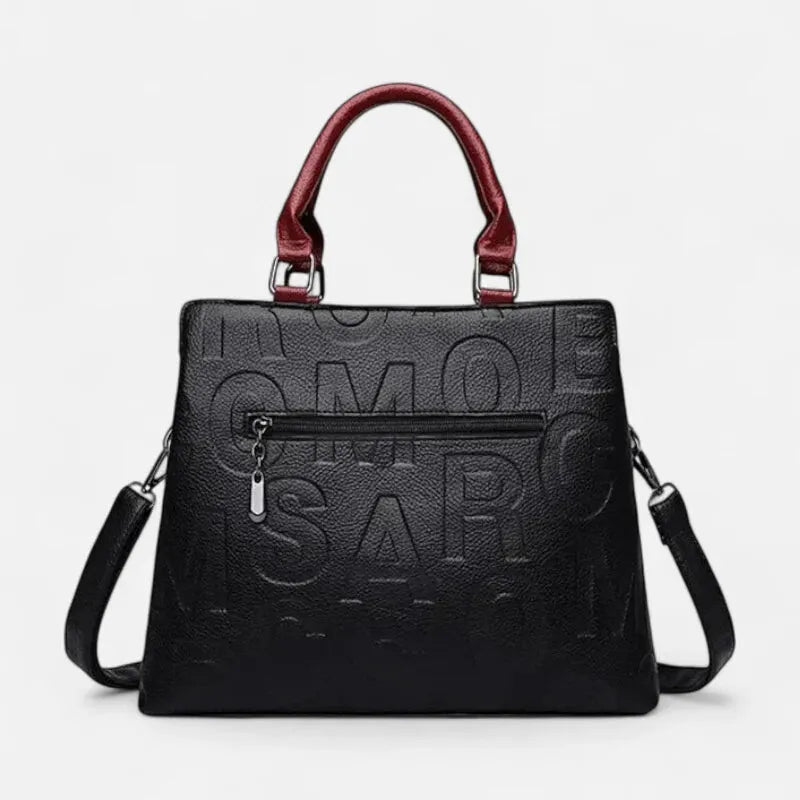 Sac à main bandoulière en relief bicolore Chiara