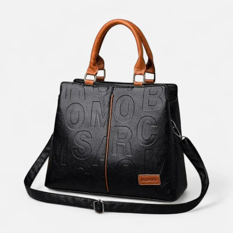 Sac à main bandoulière en relief bicolore Chiara