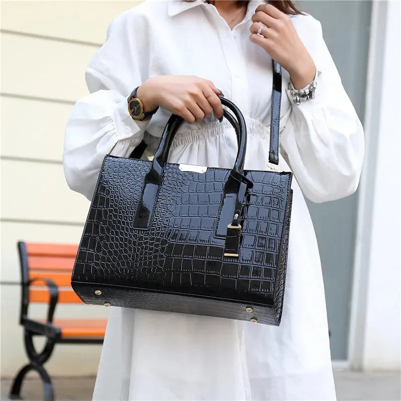Sac à main bandoulière imitation croco Isabelle