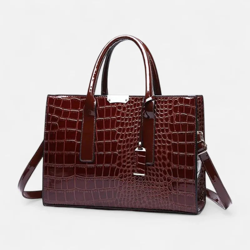 Sac à main bandoulière imitation croco Isabelle