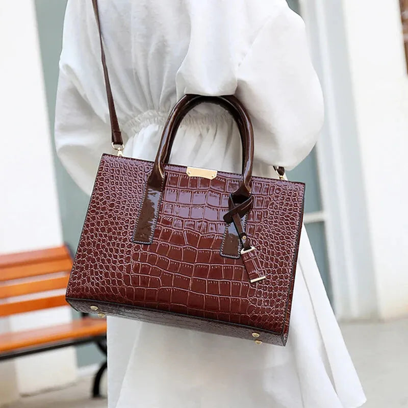Sac à main bandoulière imitation croco Isabelle