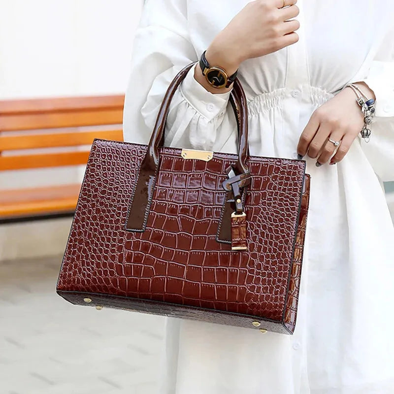 Sac à main bandoulière imitation croco Isabelle