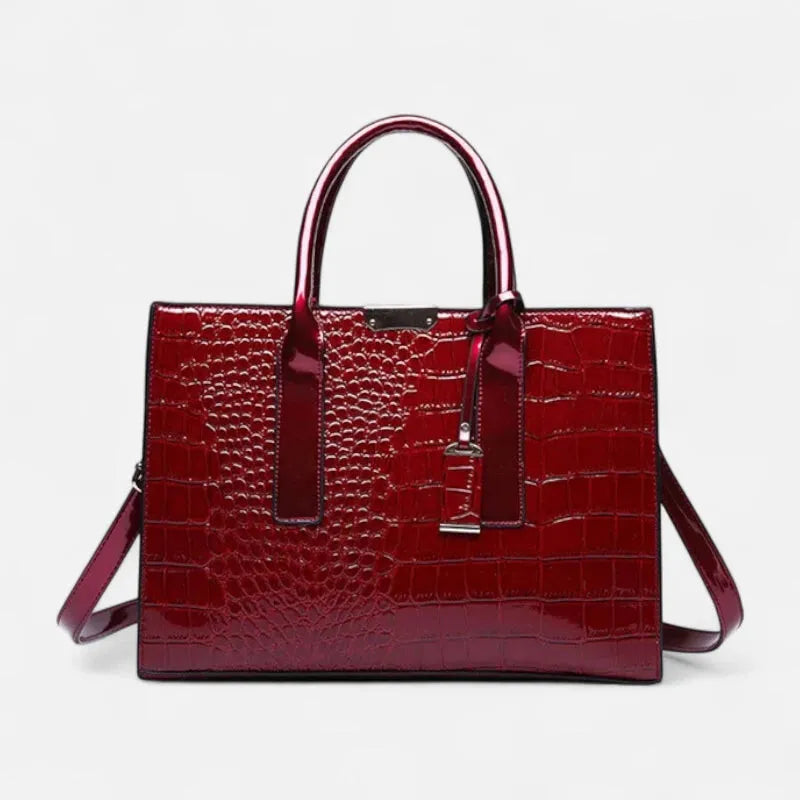 Sac à main bandoulière imitation croco Isabelle