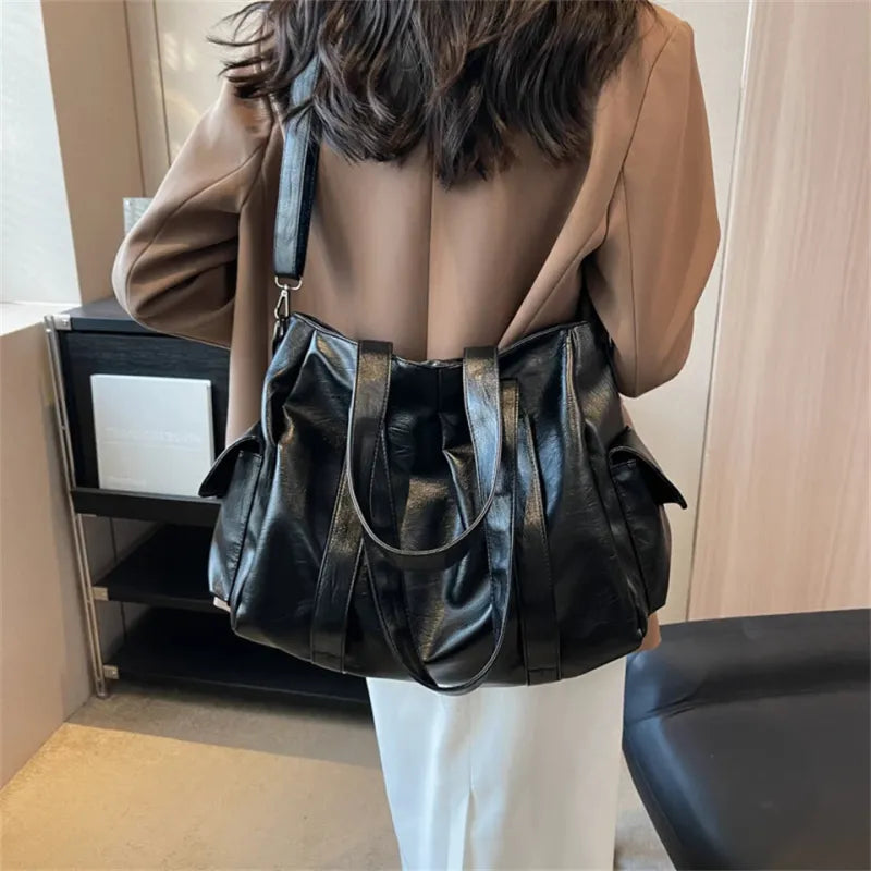 Sac à main bandoulière rétro de cours souple Naïma