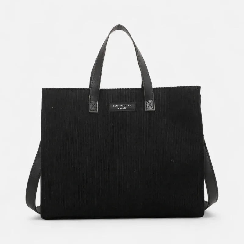 Sac à main cabas bandoulière en velours côtelé Amandine