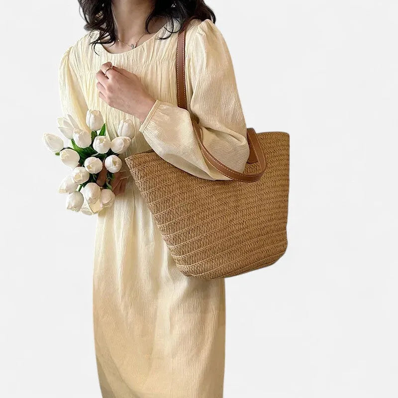 Sac à main cabas en paille Salomé
