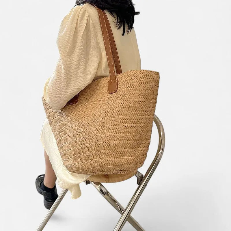 Sac à main cabas en paille Salomé
