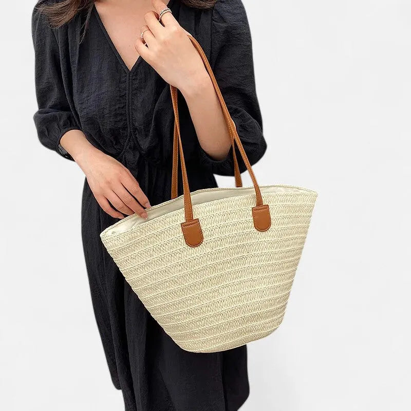 Sac à main cabas en paille Salomé