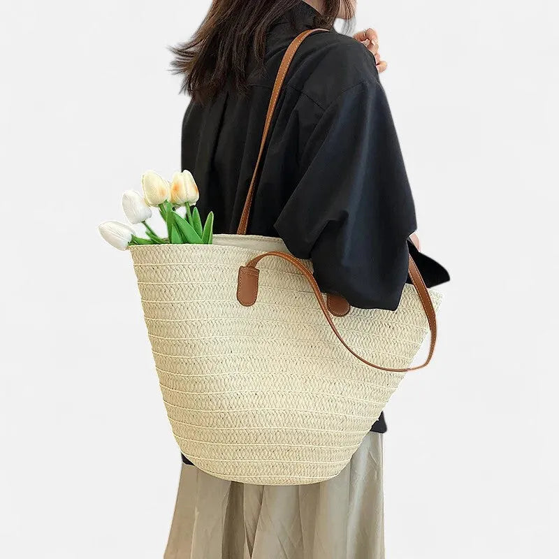 Sac à main cabas en paille Salomé
