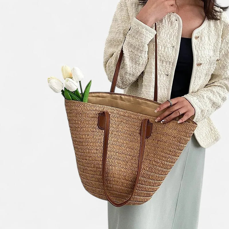 Sac à main cabas en paille Salomé