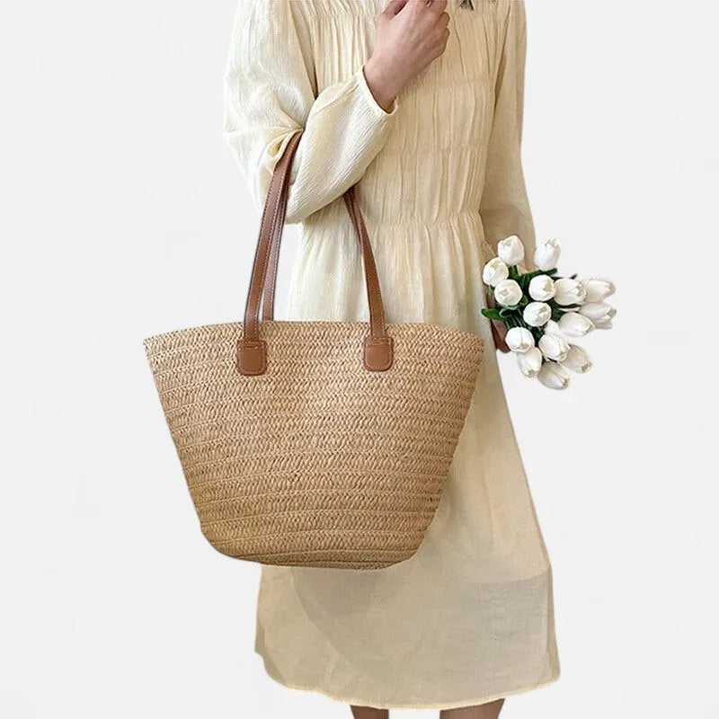 Sac à main cabas en paille Salomé