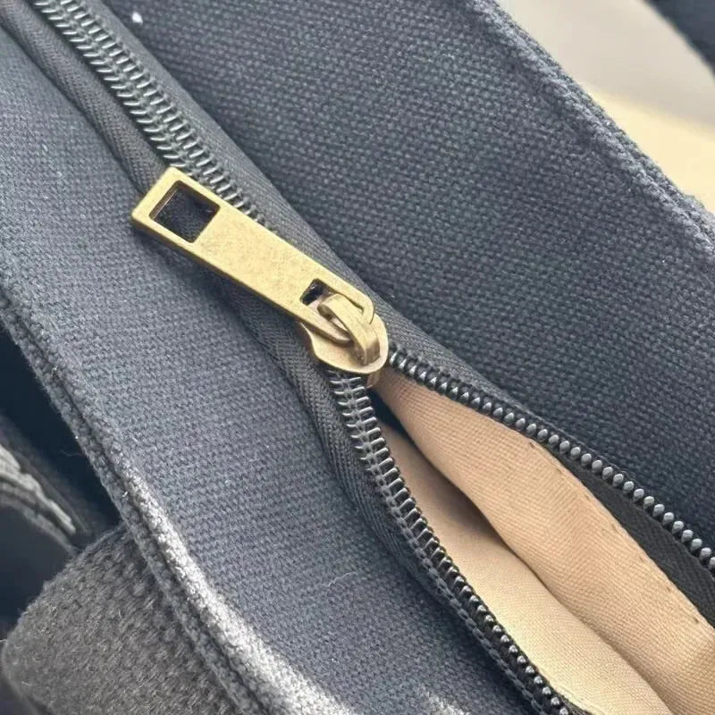 Sac à main cabas en toile multipoches à bandoulière Léa