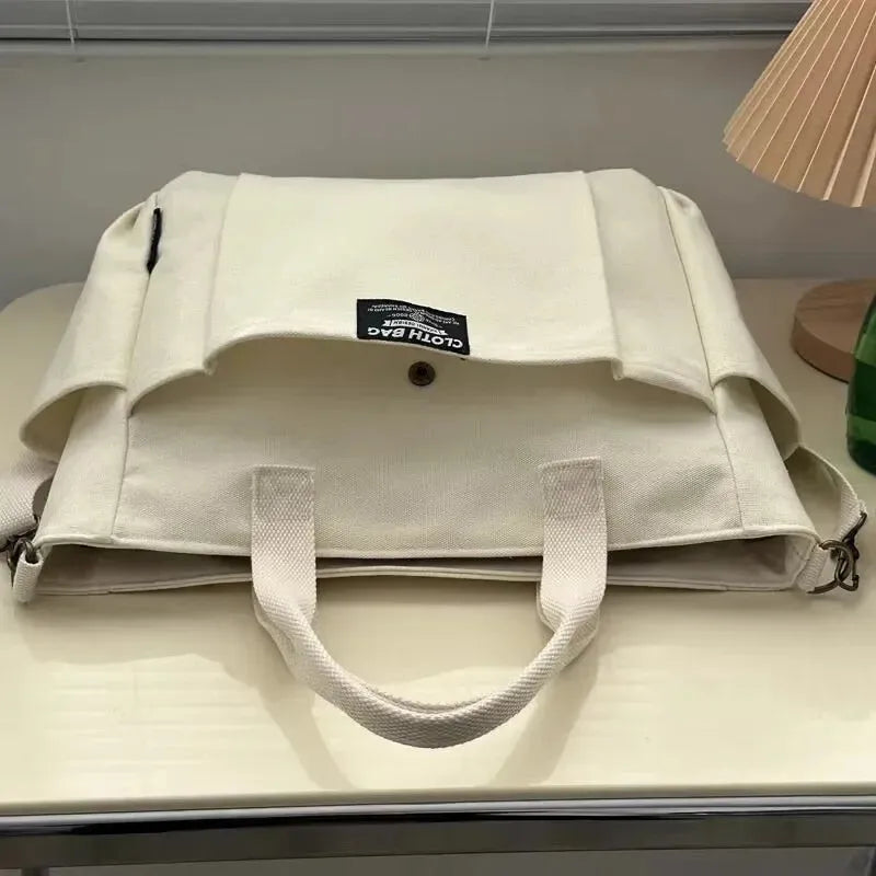 Sac à main cabas en toile multipoches à bandoulière Léa