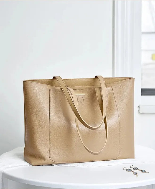 Sac à main cabas grande poches avant et arrière Céleste