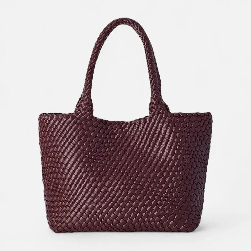 Sac à main cabas tréssé avec pochette assortie Sofia