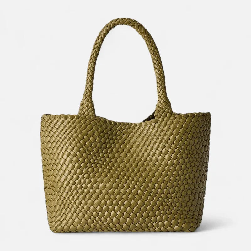Sac à main cabas tréssé avec pochette assortie Sofia
