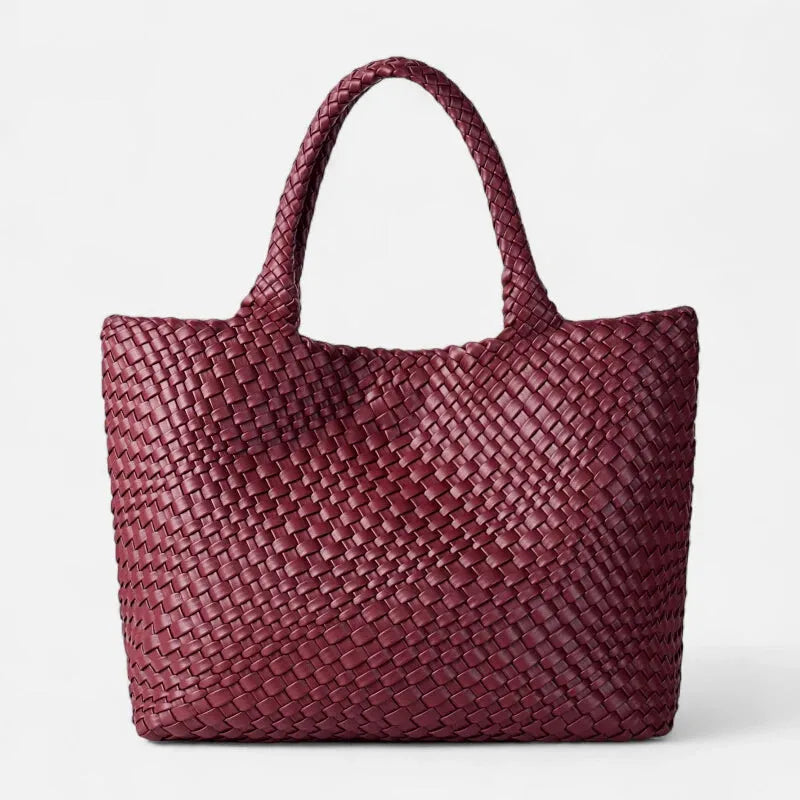 Sac à main cabas tréssé avec pochette assortie Sofia