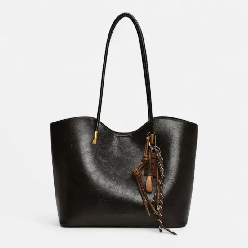 Sac à main cabas vintage avec sa pochette et son charms sucrerie assortie Inès