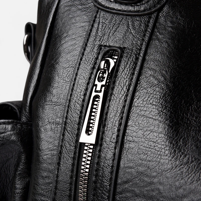 Grand sac à main de cours rétro souple à bandoulière Léonie